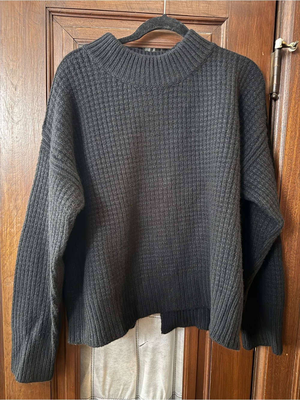 LA LIGNE NEW YORK waffle sweater in black size M